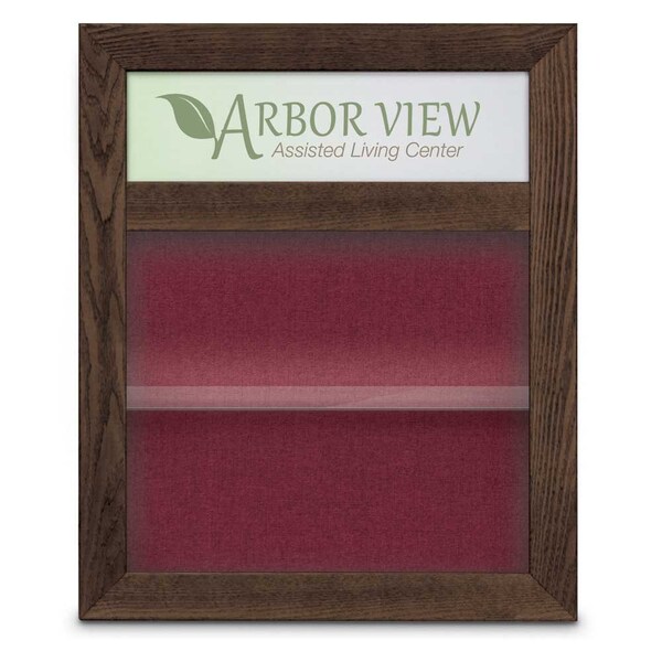 Outdoor Enclosed Combo Board, 42"x32", Bronze Frame/Green & Pearl